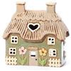 Home of Christmas Casetta luminosa | Casetta per tealight | Casetta luminosa | Portatealight | Portacandele | Ceramica (Casa estiva 16 x 10 x 16 cm)