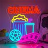 Horseneon Cinema Insegna al neon Luci al neon per cinema Cinema Insegne al neon a LED per parete Dimmer USB Luce al neon per camera da letto Cinema con popcorn Insegne al neon per parete Soggiorno