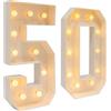 LKHDONG 50 numeri luminosi con 20 lampadine a LED, decorazione digitale a batteria, decorazione per compleanno, festa di compleanno, 100 cm