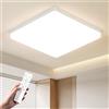 OTREN Plafoniera LED Soffitto 30cm 48W 4800lm Dimmerabile, Lampada da Soffitto 3000K-6500K Regolabile con Telecomando, IP44 Impermeabile Lampadario led per Bagno Cucina Soggiorno Camera Corridoio Balcone