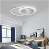 A.1.Coo LED Plafoniera Lampada Soggiorno Luci Metallo Dimmerabile Con Telecomando Lampada Soffitto Anello Lampada Sospensione Acrilico Camera Letto Sala Studio Camera Dei Bambini Lampadario,Bianca,2 Ringe