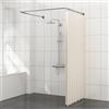 Mirooyu Asta per tenda da doccia a forma di U, asta per doccia ad angolo con 12 anelli e supporto da soffitto per vasca da bagno/bagno, montaggio dei fori richiesto [Both Sides: 60 cm - 132 cm, centro: 78 cm