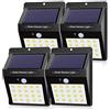 EXTRASTAR Luce Solare LED Esterno, Faretti Solari da Giardino Lampada Solare con Sensore di Movimento Impermeabile Faretti Solari a Led da Esterno Lampade Solari Led da Esterno【4 Pezzi】