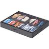 Lifewit Scatole per Scarpe con Finestra Trasparente, Contenitori Portaoggetti Pieghevole Sottoletto per Scarpe, Organizer per Scarpe con Manici Salvaspazio, Grigio, 1 x 12 Paia