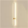 duhapy Lampada da parete a strisce per interni, lampade da parete lunghe lineari in ottone con paralume in silicone bianco, applique moderne a LED, applique creative girevoli a 360° e regolabili per comodino