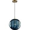 KCO Moderna Lampada a Sospensione da Tavolo da Pranzo in Vetro - Serie di Sfere in Vetro Colorato in Blu, Lampada a Sospensione Ø 25 cm - Regolabile in Altezza con Attacco E27