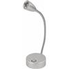 Generico Lampada LED Flessibile con Touch 1,2W, Braccio Orientabile 30 cm, Luce da Lettura per Comodino e Scrivania, Base 90 mm, Alluminio Opaco, IP20, Prodotta in Germania