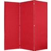 DESHOME - Separe divisorio interno dal design moderno, tessuto idrorepellente struttura in legno 3 ante - Separè divisorio paravento richiudibile pieghevole (Rosso)