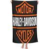 NICHIYOBI Harley Davidson - Telo mare con stampa digitale 3D, alla moda, morbido e resistente alla luce (480 cm x 135 cm)