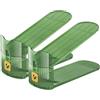 GlSAKE Organizzatore per scarpe con slot regolabile, 2 pezzi, portascarpe antiscivolo, soluzioni per riporre le scarpe, salvaspazio (verde)