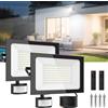 Sararoom 2×150W Faretto Led da Esterno con Sensore di Movimento, 15000LM Faro Proiettori - 108Leds 6500K Bianca Fredda Luci di Sicurezza IP65 Impermeabile Lampade da parete per Giardino Garage Cortile