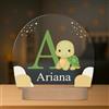 Regalos Maya Lampada Bambini Personalizzata con Nome e Iniziale - Luce Notturna LED - Regalo Originale per Neonato, Battesimo o Compleanno (Tartaruga)