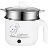 F Fityle Mini Hot Pot Ramen Cooker Padella elettrica Portatile Multiuso Antiaderente per dormitorio dell'home Office, con Vapore Bianco