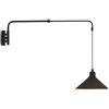 Aioneer Lampada da Parete Telescopica Rotante Industriale Mi con Braccio Oscillante Lungo A LED Nero, Applique da Parete per Interni, Studio, Comodino, Ristorante, PiccoloA Small