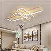 Qixiang 80W LED Lampada da soffitto Moderna Stile Telecomando Dimmer Lampada soggiorno Camera da letto Lampade Plafoniera Metallo Acrilico Design Paralume 3000-6000K Bianco Cucina Bagno Decor LED Plafoniera
