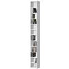[en.casa] Scaffale a Colonna con 12 Scomparti per CD DVD e Oggetti Decorativi Mobile Alto Salvaspazio con Ripiani Regolabili in Altezza 175 x 20 x 20 cm Bianco