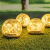 Spetebo Set di 4 luci a LED a energia solare, effetto vetro, per giardino, marciapiedi, lampada solare in vetro rotto