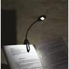 EMOS - Lampada da lettura a LED - Clip di fissaggio - 10 lm, max. 7 m - 2 modalità di illuminazione - 35 ore - Funzionamento a batteria (AAA Micro) - per interni ed esterni - nero