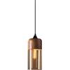 MCWYH Lampada a sospensione retrò in vetro ambrato, illuminazione a sospensione con finitura in metallo e venature del legno per isola cucina, plafoniera per sala da pranzo, lampade a sospensione rego