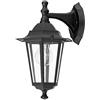 rabalux Lampada da parete per esterni Velence con braccio dal design nero a lanterna in metallo e vetro IP43 E27 ideale per giardino cortile viale