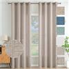 MIULEE Tende Lino con Anelli Effetto Lino Soggiorno Moderna Tenda Voile Semitrasparenti Naturale 2 Pezzi, 140 x 260 cm Cachi