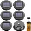 GAOUTO 6 pezzi di ricambio per luci solari: φ8 cm luci solari di ricambio top con LED luminoso, IP65, pannello solare impermeabile, lanterna sospesa, parte superiore di ricambio, pannello solare di ricambio