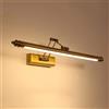 DESLP Lampada da Specchio Bagno Vintage, Luce da Specchio Retro Ottone con Braccio Regolabile e Base in Acciaio Inox, Lampada Bagno Parete LED Lampada Armadio Luce Calda 3000K per Toilette,50cm/8w