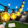 FGRYB Solari Catena Luminosa Esterno con Telecomando - 15M/50FT Luci da Esterno Giardino con 20+1 Lampadine LED G40 8 Modalità e Funzione Timer per Illuminazione Gazebo Patio Jardin Balcone Fête