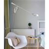 WVIVW Retro Lampada a parete/muro Industriale Ferro applique da interni Regolabile Lungo Braccio oscillante luci da muro riflettore Retro Attico imbuto paralume candeliere E27,White115x60cm