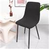 SUIOKPO Coprisedie con Schienale 1/2/4/6/8 Pezzi Elasticizzato, Nordico Sedia Scandinave Fodere Coprisedia per Sala da Pranzo Copertura per Soggiorno, Cucina, Casa Décor, Hotel, Festa,Nero,2 PCS