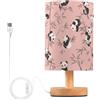 Amooorous Carino Animale Panda Pesca Notte Stand Lampada Toilette Luce di Notte per Comò Lampada per Scrivania Elettrico lámparas para mesa de Noche
