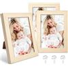 FALSKT 3PCS Cornice Foto 13x18cm Cornice Legno in MDF Portafoto da Tavolo Cornici Foto con Vetro Acrilico Cornici in Legno per Foto Soggiorno Camera da Letto,3PCS Ganci Adesivi Per Quadri