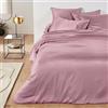 INTRECCI Copripiumino Matrimoniale Rosa in Raso di Cotone con Trama Liscia - Perfetto per un Sonno Rigenerante, Parure Sacco Piumino 250x200 cm e 2 federe Letto 2 Piazze