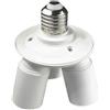 WHARGTSL 2 PZ E27 A 4 E27 Portalampada a LED Studio Softbox 3 E27 Lampadina a Vite Conversione della Testa della Lampada E26 Base della Lampada di Estensione Bianca(E27 to 3E27)