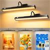 ceshu 2 Pezzi Lampada Da Parete Ricaricabile Senza Fili, 6000 Mah Batteria, Luci Led Applique Con 3 Temperature Di Colore, Telecomando, Lampada Da Parete A Batteria Per Quadri Freccette, Gallerie D'Arte