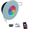 Partenopeautensili® Faretto con portalampada attacco GU10 Led impermeabile IP54 per bagno turco cromoterapia ad incasso (BIANCO, RGB SMART ALEXA)