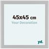 yd. Your Decoration - Cornice 45x45 cm - Bianco Opaco - Decorativa Parete in Legno con Vetro in acryl - Antiriflesso - 45x45 Cornice - Como
