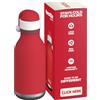 asobu Bestie Bottle Borraccia termica in acciaio inox con testa animale morbida staccabile, divertente per bere per bambini e adolescenti con cannuccia flessibile riutilizzabile, 470 ml (Babbo Natale)