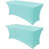 Obstal - Tovaglia in spandex elasticizzato per tavoli pieghevoli standard da 1,8 m, universale, rettangolare, per matrimoni, banchetti e feste, 183 x 76 x 76 cm, Blu, 2 pezzi