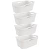 Rotho Brisen Set di 4 Cesti per la Biancheria, Plastica (PP) senza BPA, Bianco, 4 x 40 L, 59.6 x 39.6 x 23.2 cm