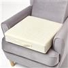HOMESCAPES Cuscino rialzante trapuntato crema per poltrona con fodera rimovibile 50 cm quadrato 10 cm di profondità cuscino rigido in schiuma ortopedica sedile con morbida fodera lavabile 100% cotone