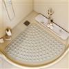 Z·Bling Tappeto Doccia Antiscivolo Angolare 80x80cm,Tappetino Doccia Antiscivolo Triangolare,Tappetino Doccia con Ventose e Fori di Drenaggio,Tappeto Doccia per Doccia e Bagno (Beige)
