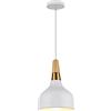 DLGLOLIN Lampadario a sospensione moderno in metallo lampadario da soffitto in legno illuminazione E27 lampada da soffitto vintage per camera da letto, cucina, sala da pranzo, caffè, bianco