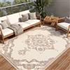 TAPISO Patio Tappeto Salotto Esterno Pelo Corto Design Moderno Motivo Astratto Vintage Effetto 3D Beige Taupe Sala Camera Terrazza Balcone Outdoor Indoor Oeko-Tex 140 x 200 cm