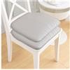 Generic Cuscino in Ecopelle per Sedia per Cucina Sala da Pranzo 1/2/ 4 Confezioni Cuscino per Sedia Cuscino Antiscivolo Cuscino per Sedile a Ferro di Cavallo 40 * 43 cm,Grigio,2pcs