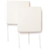 PARAMAISON Cuscino per Sedie da Cucina Generico, Set da 2 Cuscini, Antigraffio, con Laccetti, Interni od Esterni |Compatibile con Sedia Applaro| 35x35x5 cm| Bianco
