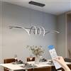 Mikeru Lampada a Sospensione Moderna a LED, 150cm Spirale Lampadario con Funzione Memoria Colore Nero Dimmerabile 10-100% 3000k/4500k/6000k Lampadario LED Soffitto Moderno per Cucin, Soggiorno
