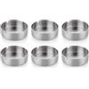 GrecoShop Posacenere Portacenere da Tavolo Antivento Rotondi Ø 8cm in Acciaio Inossidabile per Bar, Ristoranti, Hotel, Uffici, Giardini, Balconi, Camere uso Interno ed Esterno (Confezione da 6 pz)