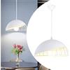 Mengjay Trade E27 Semplice Moderno Illuminazione a Sospensione Battuto lampadario in ferro Lampada Sospensione in Metallo Creativo Luci a Sospensione Regolabili Lampadari per Sale da Pranzo(Bianco)
