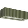 SOLLUX lighting Applique da Interno - Lampada da Parete Ceramica - 1 Paralume - Lampada LED Lampadina - Verde Oliva Rigata